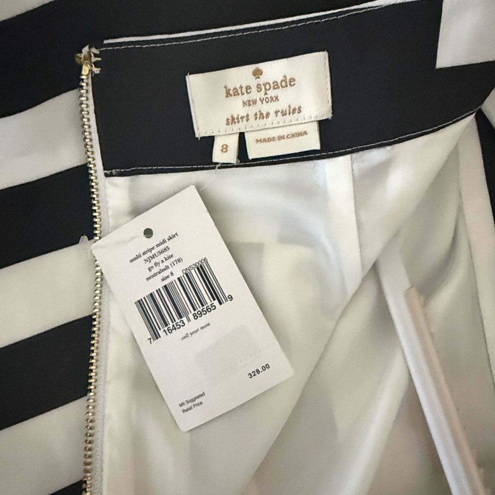 Kate Spade multi stripe midi skirt new with tags - Picture 5 of 9